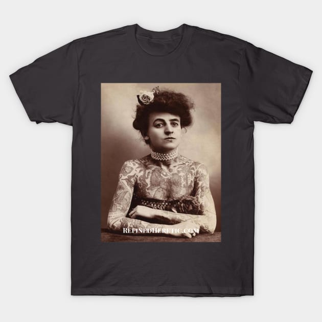 Maude Wagner - America's First Women Tattoo Shop Owner T-Shirt by RefinedHeretic